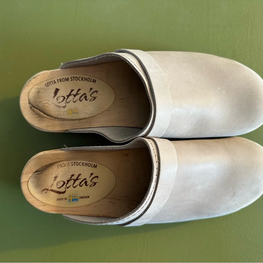 Lotta From Stockholm Beige Platform Clogs